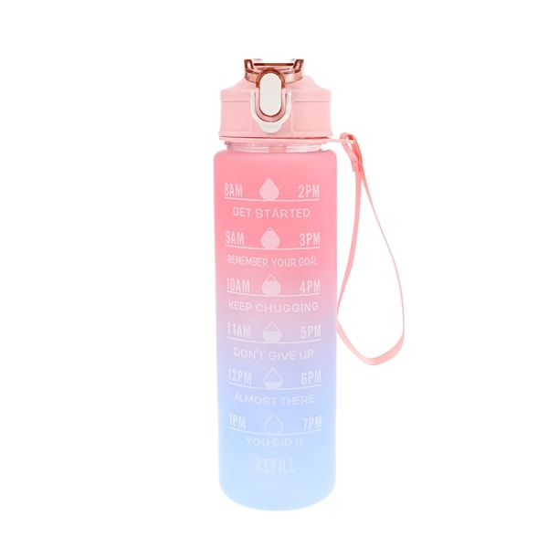 900ML Sportvattenflaska Läcksäker flaska Dricka utomhus Trav - Perfet Pink