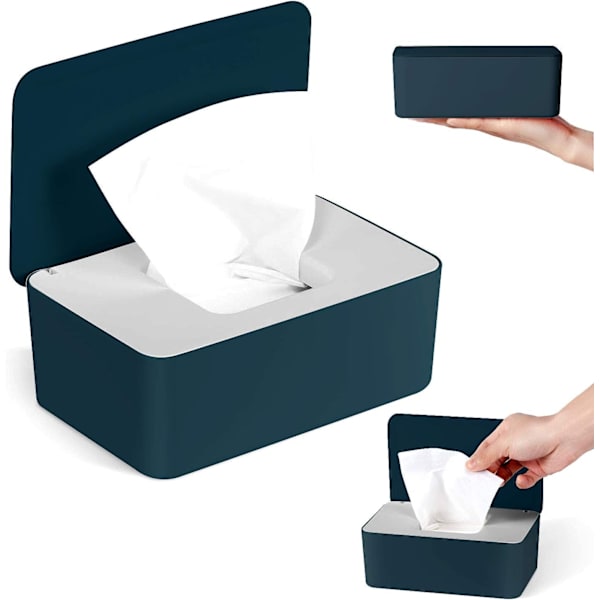 Dispenser for våtservietter med blått lokk blue