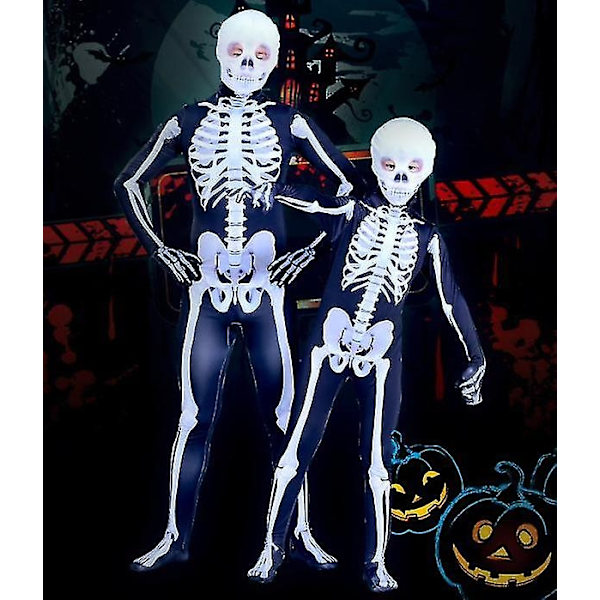 Halloween kostume skelet kostumer til børn og voksne - perfekt 130