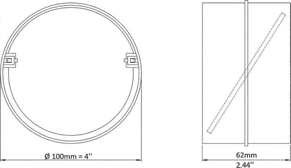 100 mm liitos takaiskuventtiilillä, pyöreä ilmastointiputki 100 mm - Perfet
