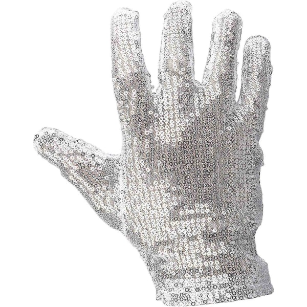 Michael Jackson Sequin Glove - Valkoinen oikean käden hansikas asutarvikkeet - 1 kpl - Perfet