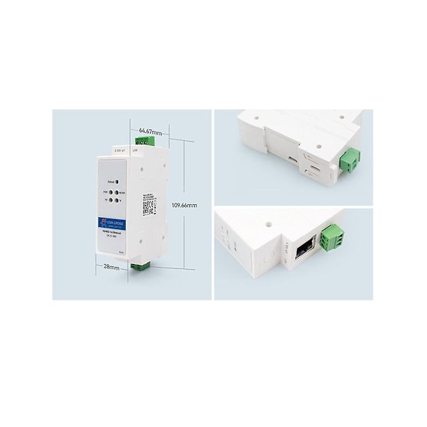 -DR302 Skinne Seriell RS485 til Ethernet IP Server Modul Ethernet Konverter Modbus RTU til Modbus Unit-Perfet