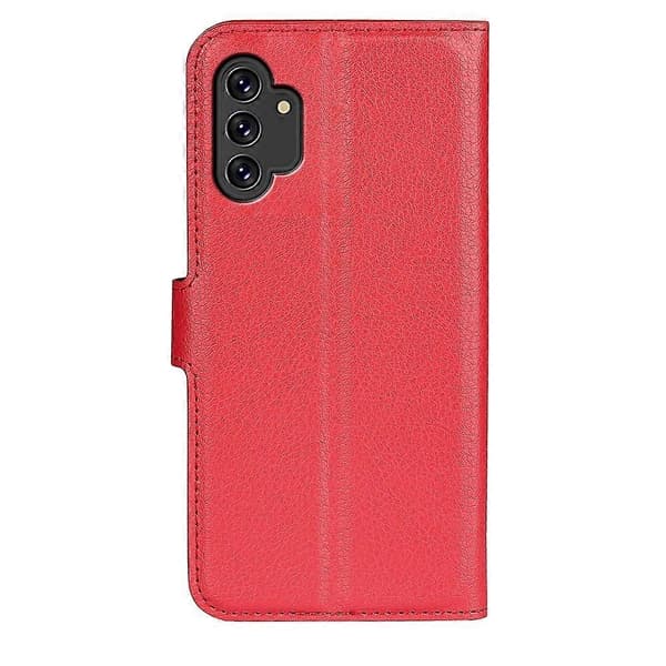 Kompatibel med Samsung Galaxy A13 4G Litchi Textur PU Läderfodral Plånbok Ställ Magnetlås Folio Flip Pho-Perfet Red