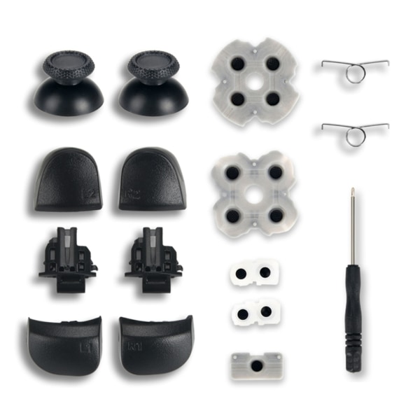 för PS5-kontroller L1-R1 L2-R2 Trigger-knappar 3D-Analog Stick + ledande gummiknappsskruvmejsel Reparationssats Hållbar - Perfet