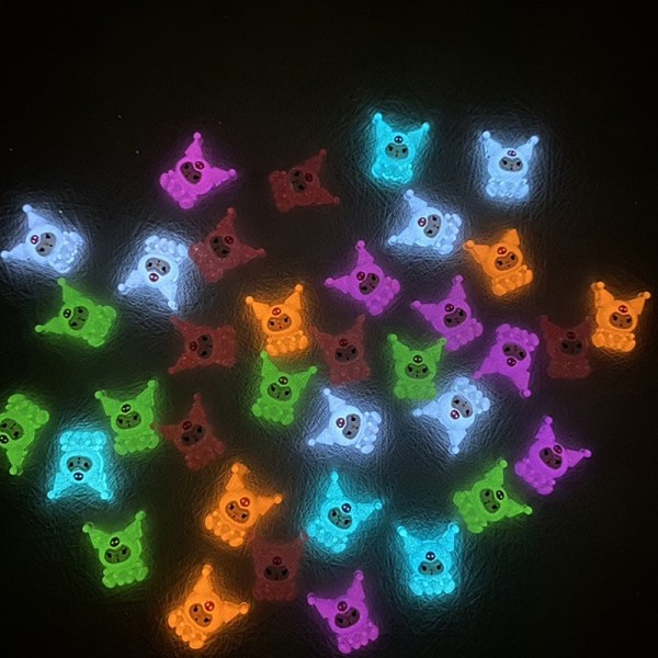 10 kpl 3D Luminous Cartoon Animals Nail Art Charms Kawaii Access - Perfet A6