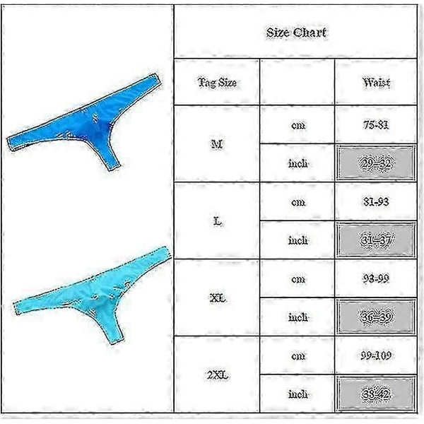 Herr Enfärgade Stringtrosor Ultratunna Andningsbara Låg Midja Mjuka Underkläder-Perfekt Light Blue 2XL
