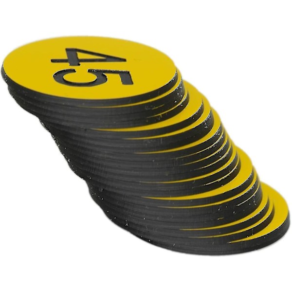 Nummererte merkelapper - Graverte nummererte merkelapper, ID-merkelapper, nøkkelmerkelapper uten hull - Perfekt 1-200 Yellow