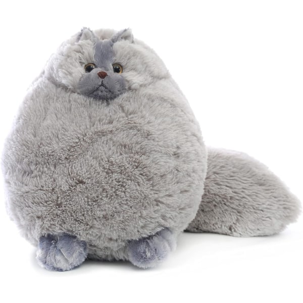 Baby Cat Gosedjur Leksaker Present Plysch Feline Baby Fat Grå Plysch Cat (grå, 20 tum) - Perfet
