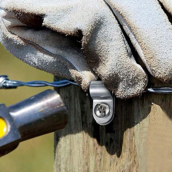 100 stk. gjerdeklemmer i rustfritt stål, gjerdeklemmer for husdyr - Perfekt
