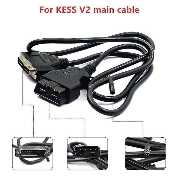 Kess V2 Connector Hovedtest 16-polet til 25-polet Kabel Obd2 Diagnostisk Værktøj Obd-ii Adapterkabler Tuning Kits Db25-polet Konverter Forlængerkabler-Perfekt
