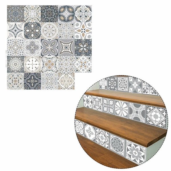 Grå Mosaik Kakel Stickers Golv Kök Badrum Väggdekoration- Perfet 10*10cm