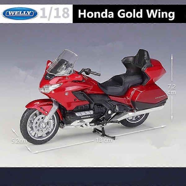 1:18 2020 Honda Gold Wing Legering Motorcykelmodell Hög Simulation Metall Resemotorcykelmodell Samling Barnpresent - Perfekt Black