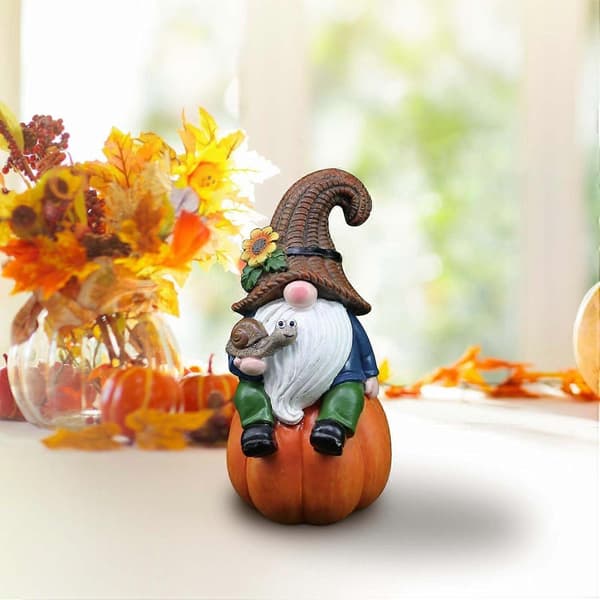 Höstdekoration Tomte Figur Trädgårdsdekoration, Pumpa Utomhus Tomte Trädgårdstomtar, Dekoration Estetisk Tomte Figur Harts-Perfekt
