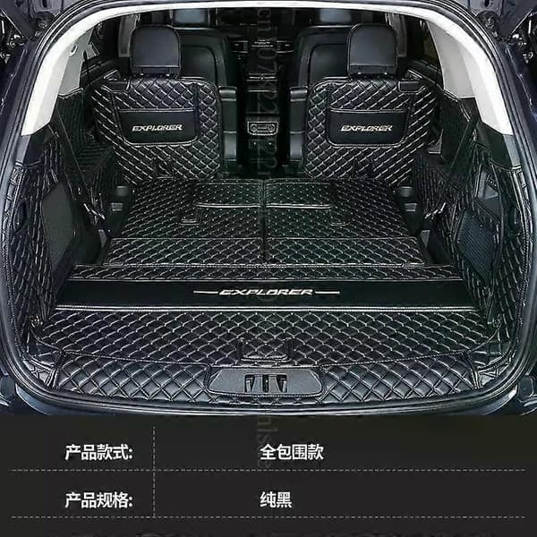 Kompatibel med Kompatibel med Explorer 2020-2025 Bil Bagagematta 6/7 Sits Läder Full Täckning Lastfoder Vattentät Interiörtillbehör - Perfekt Full Black No 7 Seat