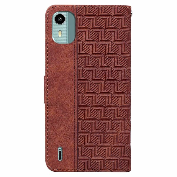 Kohokuvioitu phone case Nokia C12 -puhelimelle - Perfet Brown