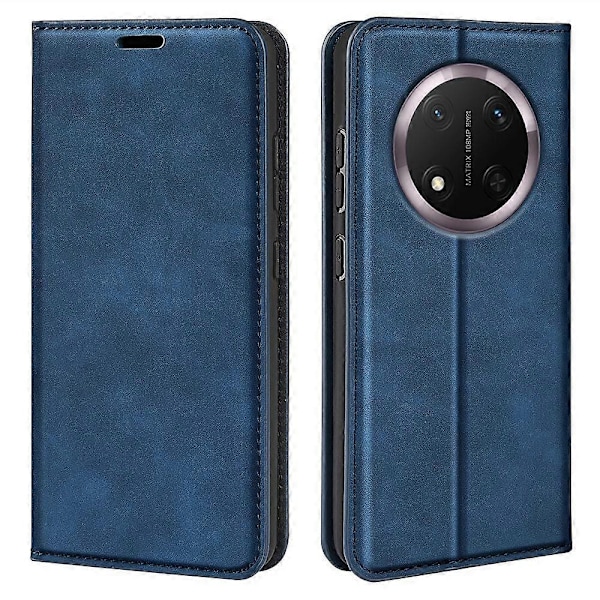 Honor Magic7 Lite 5G / X9c 5G Kotelo, ihonmyötäinen nahkalompakko puhelinkotelo - Täydellinen Blue