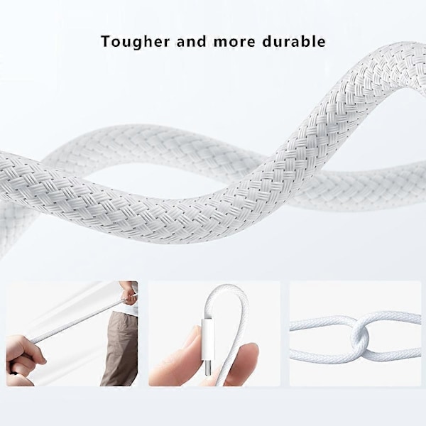 Yhteensopiva MacBookin kanssa 2m 140W Yhteensopiva MagSafe 3 Punottu Johto USB-C Magneettinen Latauskaapeli - Perfet Midnight Color