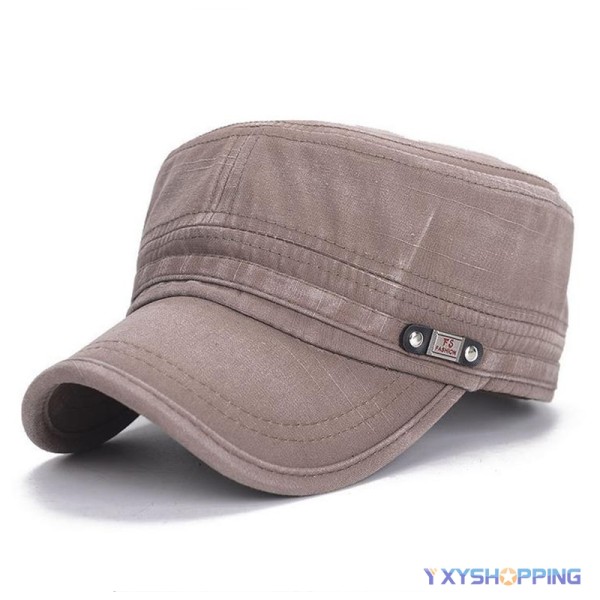 Unisex Army Cap for menn Military Peak Hat Justerbar Outdoor Hat - Perfet Brown