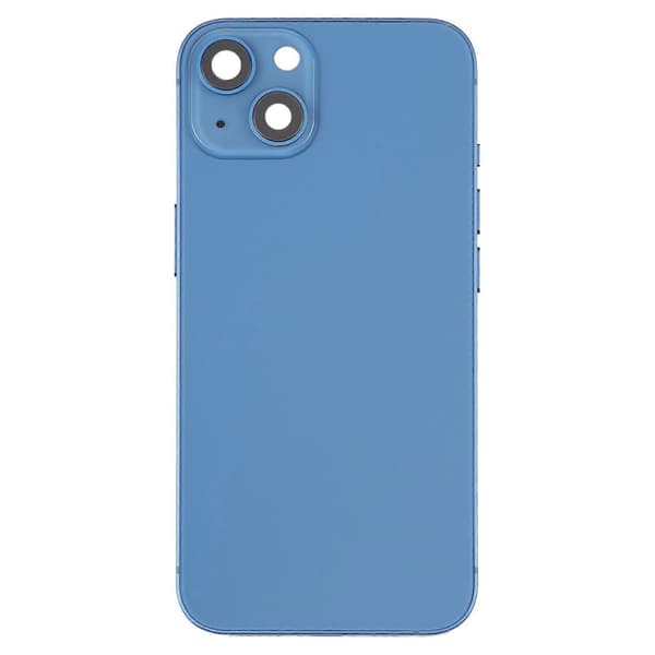 Kompatibel med iPhone 13 Batterideksel Bak med Sideknapper & SIM-kortbrett & Strøm + Volum Flex Kabel & Trådløs Lader Modul-Perfekt Blue