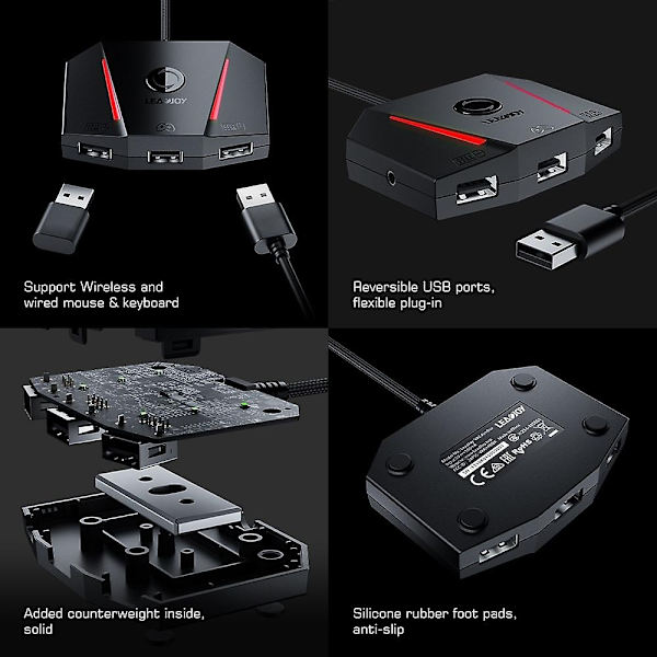 LEADJOY VX2 AimBox Tangentbord Mus Adapter - Perfekt