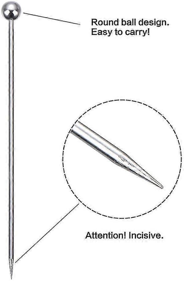 50 stk. Cocktailpinde i rustfrit stål Metal Martini Pinde 4,3-Perfekt