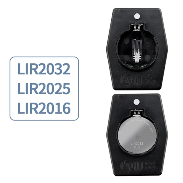 5-cell genopladelig knapcelle batteri med C-celle batterioplader Opladningsadapter til LIR2032, 2025 og 2016 batterier- Perfet Charger and LIR2016