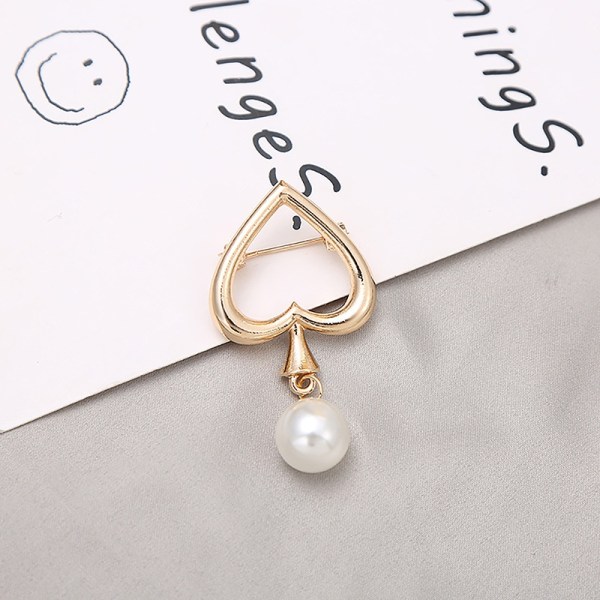 Metal Pearl Pendant Broche Simple Atmosphere Tøj Hat Decora - Perfet A2