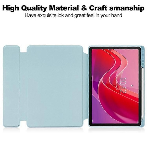 Yhteensopiva Lenovo Tab M11 / Xiaoxin Pad 11 2024 Kotelo PU+Akryyli Tablettiteline Suojus Bluetooth-näppäimistöllä - Perfet Azure