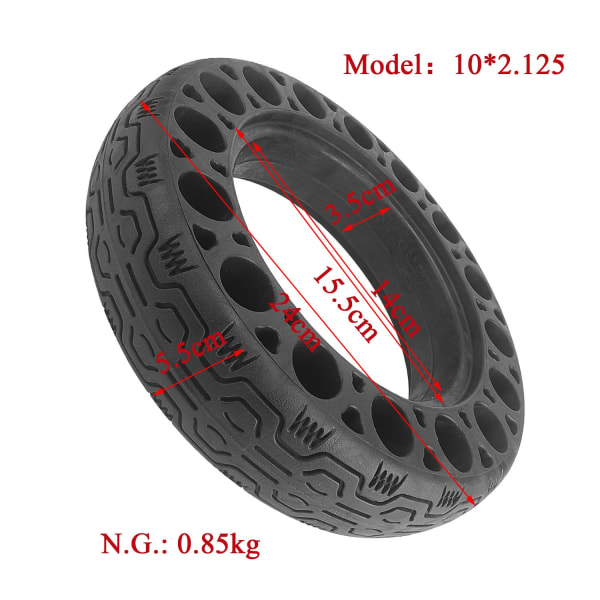 10 tommer scooter massivt dæk F20 F30 10 * 2.125 huldæk - Perfet As shown in figure