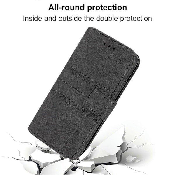 Yhteensopiva Xiaomi 15 Ultra Kotelon kanssa Lompakko Ihoa koskettava Nahka Painettu Puhelinkotelo - Punainen-Perfet Black