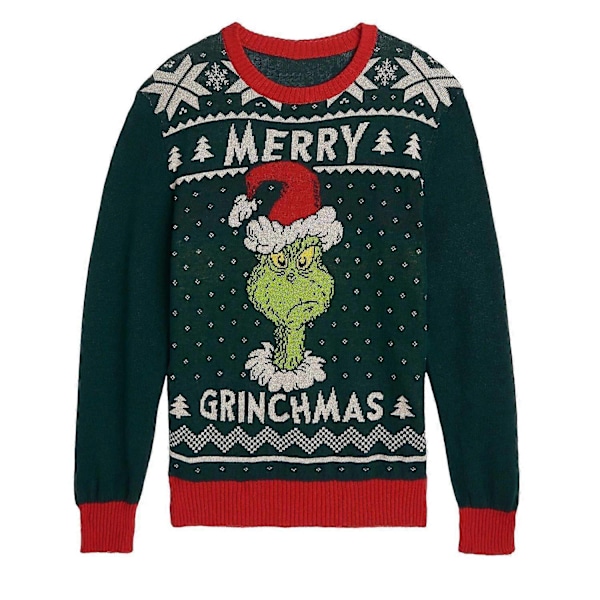 Dr. Seuss - Grinchen - God Jul Grinchmas - Unisex Rolig Ful Jultröja för Vuxna - Presenttips för Semester - Perfekt Adult-XL EL zipper-007