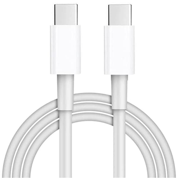 2-pack USB-C till USB-C laddningskablar, 2 meter vardera, kompatibla med iPhone 15/16/17, snabbladdare, vit