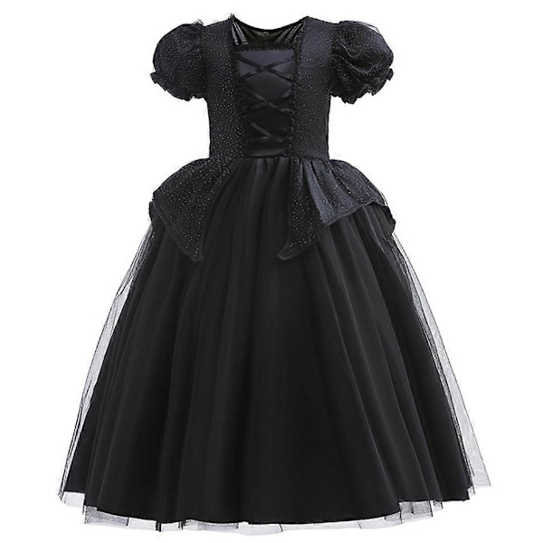 Disney Tyttöjen Maleficent-Mekko Lapsille Paha Kuningatar Keiju Halloween-Puku Lapsille Demoni Kuningattaren Vaatteet Karnevaali Musta Noita Mekko-Täydellinen Maleficent Dress 1 5-6T (Tag 130)
