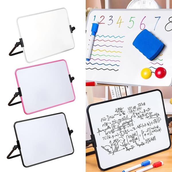 Magnetisk Lille Whiteboard, Mini A4 Whiteboard 30x21cm Dobbeltsidet Whiteboard - Perfekt Gray