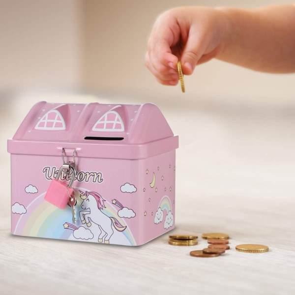 Unicorn spargris tecknad hus spargris besparingar myntlåda kvickhet - Perfet