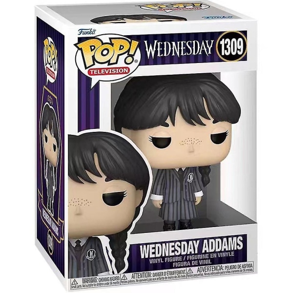 Perfekt Funko Pop! Familjen Addams Onsdag Addams Actionfigurer Modellleksaker #1309 #1310 Fans Gift-yky - Perfet Wednesday Uniform