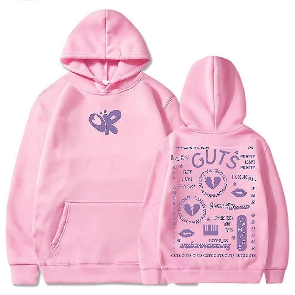 Guts Olivia Rodrigo Hoodie Efterår/Vinter - Perfekt Pink XXXL