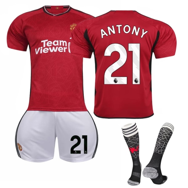 23- Manchester United hjemme Fotball Barnedrakt nr. 21 Antony - Perfekt 24