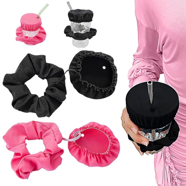 Anti Spiking Drink Cover Fo Cups Glass Hair Wrist Scrunchie Beskytt deg selv - Perfet