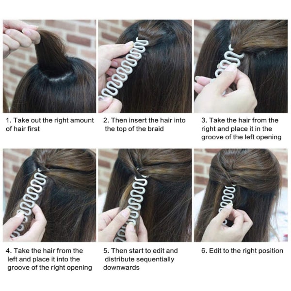 2kpl Hiusten punontatyökalut Trendikäs ranskalaiset hiusklipsit Twist Braid -hiukset - Perfet