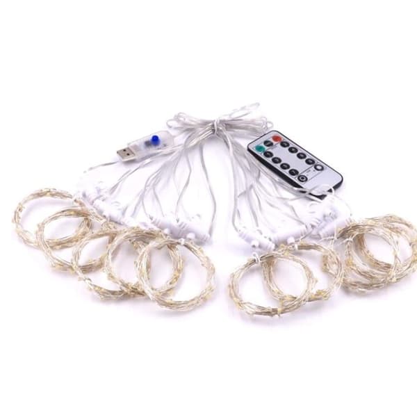 300LED USB Gardin Fe Lys String Gardin Lys Fest Hjem Indretning - Perfekt Warm White 3*3m 300 lights