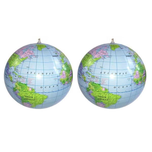 2stk Oppblåsbar World Globe Earth Map Oppblåst ball - Perfet
