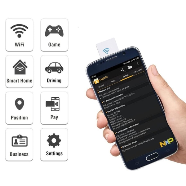 Paket med 100 NTAG215 NFC-kort NFC-tagg skriven av Tagmo Amiibo fungerar med switch- Perfet