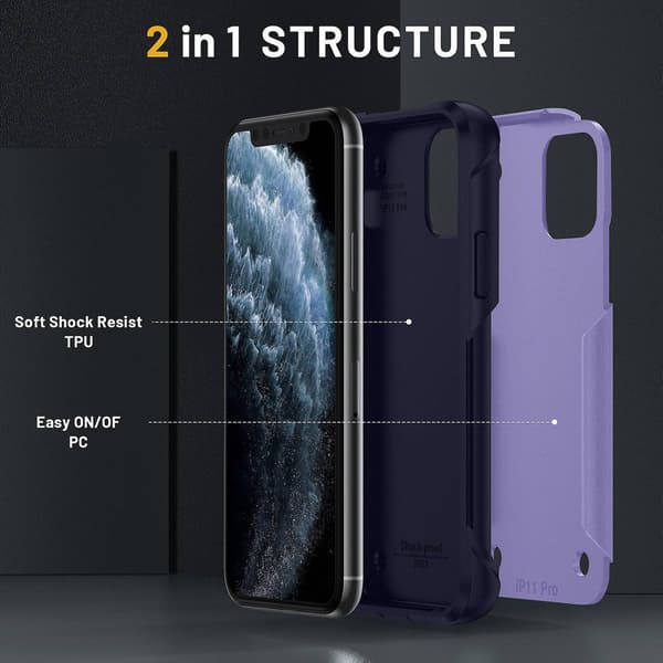 Støtsikkert telefondeksel kompatibelt med iPhone 11 Pro Max-Perfet Purple