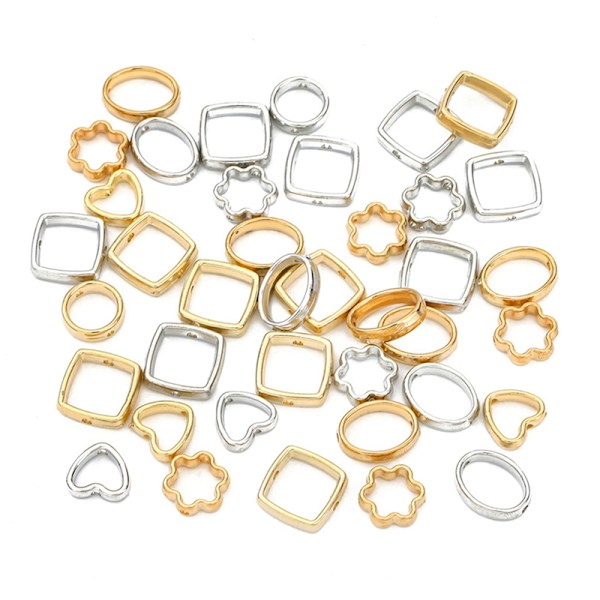 50st två hål CCB Beads Ram Spacer Beads DIY Halsbandsrem - Perfet A