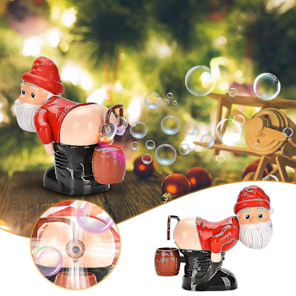 2024 Christmas New Automatic Bubble Machine with Lights, Music, Funny Santa Claus Bubble Toys (60ml Bubble Solution)-Perfet