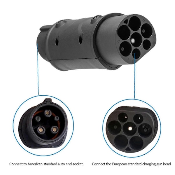 32A SAE Adapter IEC 62196 2 till J1772 Typ 1 EV Billaddare Kompatibel med Elbilar-Perfet