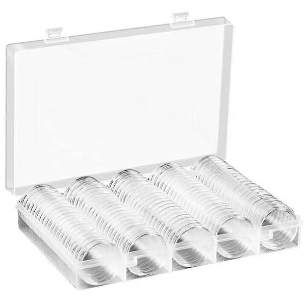 100 Myntkapselbeskytter Myntboks Myntsamblingsprodukter Myntbeholderboks Transparent Myntboks Myntboks - Perfekt