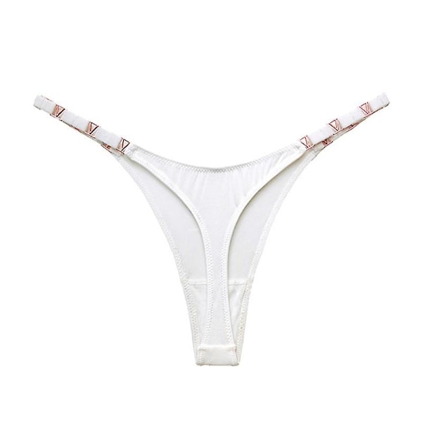 3 kappaletta G-string-tanga naisille puuvillaiset alushousut joustavat T-selkä tangat matalavyötäröiset hipster-alusvaatteet seksikkäät S-xl-Perfet 3pc white M