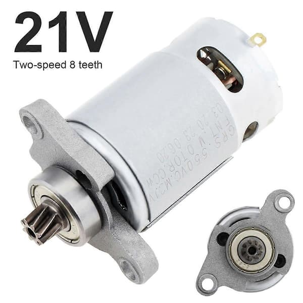 21V RS550 DC-motor for elektriske stikksager, 8 tenner, høy effekt med spiralgir - Perfekt